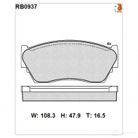 Дисковые тормозные колодки R BRAKE 2165 7 4388751 RB0937 DXW2I