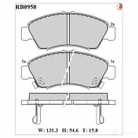 Дисковые тормозные колодки R BRAKE 21 697 21698 Honda Capa 1 (GA) Минивэн RB0958