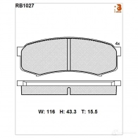 Дисковые тормозные колодки R BRAKE RB1027 219 47 4388846 D606-7487