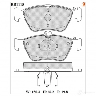 Дисковые тормозные колодки R BRAKE Mercedes E-Class (S210) 2 Универсал 2.1 E 220 T CDI (206) 136 л.с. 1999 – 2003 21665 2166 4 RB1115