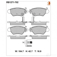 Дисковые тормозные колодки R BRAKE Opel Astra (G) 2 Хэтчбек 2.0 DTI 16V (F08. F48) 101 л.с. 1999 – 2005 21992 219 91 RB1271-702