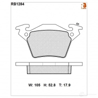 Дисковые тормозные колодки R BRAKE RB1284 7LWBRR 4389152 2302 0