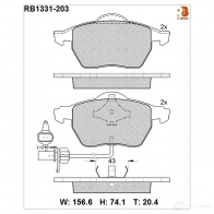 Дисковые тормозные колодки R BRAKE 4389194 RB1331-203 23007 206 76