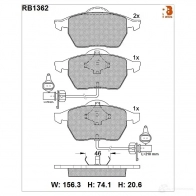 Дисковые тормозные колодки R BRAKE RB1362 Audi A4 (B7) 3 Кабриолет 2.0 Tfsi Quattro 200 л.с. 2005 – 2009 21938 2067 6