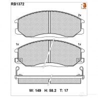 Дисковые тормозные колодки R BRAKE 23570 23 569 Hyundai Santa Fe (SM) 1 Кроссовер 2.7 4x4 180 л.с. 2000 – 2006 RB1372