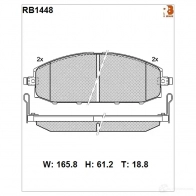 Дисковые тормозные колодки R BRAKE 4389349 RB1448 23612 2361 1