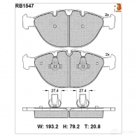 Дисковые тормозные колодки R BRAKE 23449 RB1547 234 48 4389427