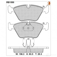 Дисковые тормозные колодки R BRAKE 2167 6 RB1550 Bmw X3 (E83) 1 Кроссовер 3.0 si 264 л.с. 2006 – 2008 23182