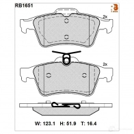 Дисковые тормозные колодки R BRAKE 24136 RB1651 23 482 Jaguar XJ (X350) 5 Седан