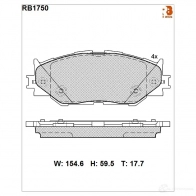 Дисковые тормозные колодки R BRAKE D1178-8294 4389686 2398 3 RB1750