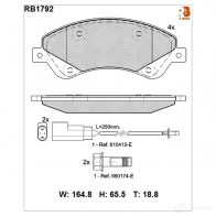 Дисковые тормозные колодки R BRAKE 2 2263 4389730 24485 RB1792