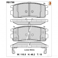 Дисковые тормозные колодки R BRAKE 24499 244 98 Opel Antara (D) 2 Кроссовер 3.0 258 л.с. 2010 – 2015 RB1799