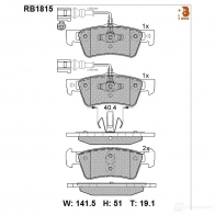 Дисковые тормозные колодки R BRAKE 24 367 4389758 24368 RB1815