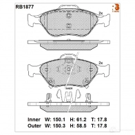 Дисковые тормозные колодки R BRAKE Toyota Vitz (XP90) 2 Седан RB1877 23 202 24022