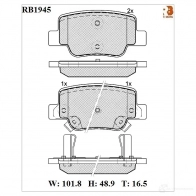 Дисковые тормозные колодки R BRAKE 24 926 4389921 24927 RB1945