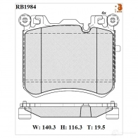 Дисковые тормозные колодки R BRAKE 2 4524 D1429-8546 RB1984 4389964