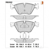 Дисковые тормозные колодки R BRAKE 24697 RB2002 2379 4 Bmw 5 Gran Turismo (F07) 6 Хэтчбек 4.4 550 i 405 л.с. 2009 – 2012