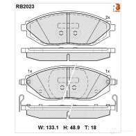 Дисковые тормозные колодки R BRAKE 4390010 25269 RB2023 25 268