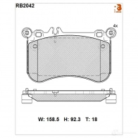 Дисковые тормозные колодки R BRAKE RB2042 2492 3 25219 Mercedes CLS (X218) 2 Универсал 5.5 CLS 63 AMG 4 matic (2192) 558 л.с. 2013 – 2025