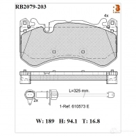 Дисковые тормозные колодки R BRAKE 2 4455 D1291-8408 4390072 RB2079-203