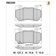 Дисковые тормозные колодки R BRAKE 2 4920 24994 RB2089 4390083