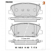 Дисковые тормозные колодки R BRAKE 2491 5 RB2090 Hyundai i30 (GD) 2 Хэтчбек 2.0 169 л.с. 2014 – 2017 25726