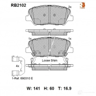Дисковые тормозные колодки R BRAKE Hyundai Genesis (BH) 1 Седан 3.3 262 л.с. 2009 – 2014 RB2102 24916 24 915