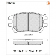 Дисковые тормозные колодки (противоскрипная пластина в компл.) R BRAKE RB2107 4390107 2392 9 D930-7833