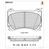 Дисковые тормозные колодки R BRAKE 25 513 RB2163 D1396-8504 Hyundai Elantra (MD, UD) 5 Седан