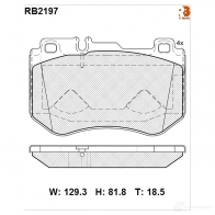 Дисковые тормозные колодки R BRAKE RB2197 25 997 Mercedes C-Class (S205) 4 Универсал 2.0 C 350 e (2047) 211 л.с. 2015 – 2024 D1862-9091