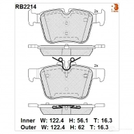 Дисковые тормозные колодки R BRAKE RB2214 25354 253 53 Mercedes C-Class (S205) 4 Универсал 2.0 C 350 e (2047) 211 л.с. 2015 – 2024