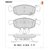 Дисковые тормозные колодки R BRAKE 2 2143 Opel Corsa (E) 5 Хэтчбек 1.0 (08. 68) 90 л.с. 2014 – 2024 RB2223 22144