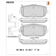 Дисковые тормозные колодки R BRAKE 24299 4390252 RB2229 24 298