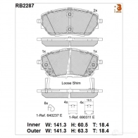 Дисковые тормозные колодки R BRAKE 2278 2 1424249259 RB2287 22783