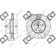 Тормозной диск DJ PARTS LDWUE 3433616 OXX8 J6 BD1140