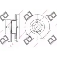 Тормозной диск DJ PARTS Volkswagen Transporter (T4) 4 Автобус 2.4 D Syncro 78 л.с. 1992 – 1998 QOGIN T Q62AVD BD1846