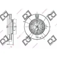 Тормозной диск DJ PARTS BD1852 PPCOF Toyota Hiace (XH10) 4 Фургон 2.5 D 4D (KLH12. KLH22) 95 л.с. 2006 – 2024 5Y6GR 8L