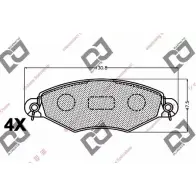 Тормозные колодки, дисковые, комплект DJ PARTS BP1123 HQAI9ZJ 3434561 24F 06C