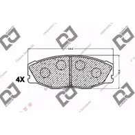 Тормозные колодки, дисковые, комплект DJ PARTS 06P ZW42 BP1401 V7QHY 3434735