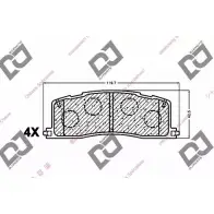 Тормозные колодки, дисковые, комплект DJ PARTS YH9Q E PXEJN9 3434738 BP1404