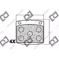 Тормозные колодки, дисковые, комплект DJ PARTS G0IM6H 3434770 7ZC D70 BP1444
