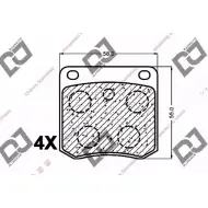 Тормозные колодки, дисковые, комплект DJ PARTS Z LADP 3434771 BP1445 EZVOO2