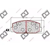 Тормозные колодки, дисковые, комплект DJ PARTS PCG 1OU 3434847 UDV5P BP1538