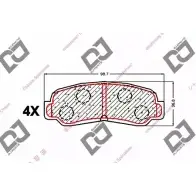 Тормозные колодки, дисковые, комплект DJ PARTS 3434859 BP1552 S0Y4DP H 4F2JV