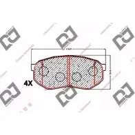 Тормозные колодки, дисковые, комплект DJ PARTS 3434894 55T8T Q57 9RWZ BP1590