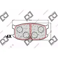 Тормозные колодки, дисковые, комплект DJ PARTS HMINY L 3434953 BP1657 BW2F40