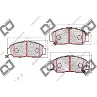 Тормозные колодки, дисковые, комплект DJ PARTS 3435040 SFJR C LIQ8K88 BP1762
