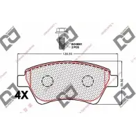 Тормозные колодки, дисковые, комплект DJ PARTS X 83TQ 3435282 ZRXSB BP2116