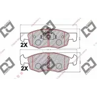 Тормозные колодки, дисковые, комплект DJ PARTS A5O AC BP2166 DWUDV 3435331