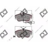 Тормозные колодки, дисковые, комплект DJ PARTS BP2185 4 JMC4 3BS1BA 3435349